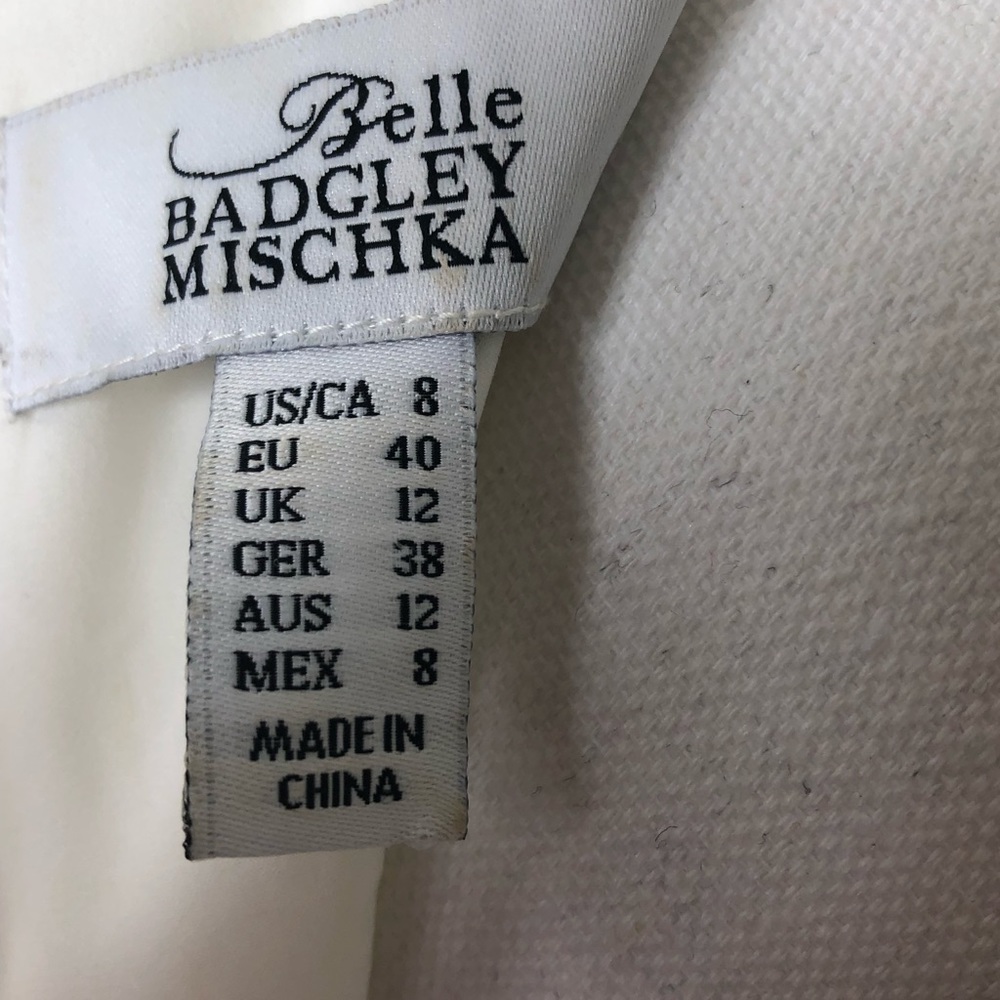 Badgely Mischka Striped Fitted Lace Sheath Dress - Picture 4 of 4